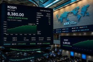 South Korea’s KOSPI Hits Record High After Adding $220 Billion in Market Value