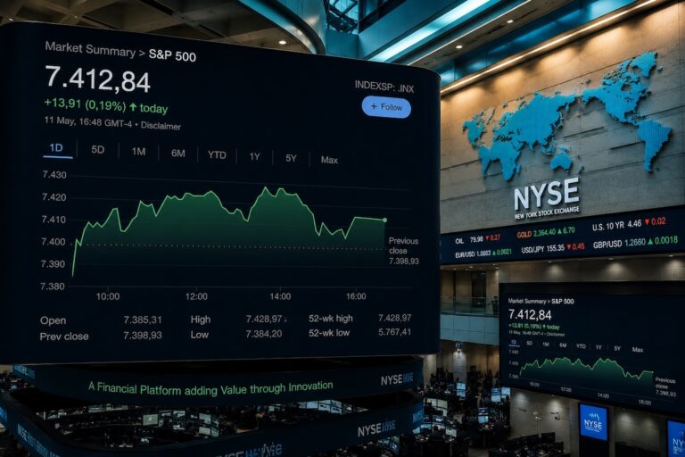 S&P 500 Hits Record 7,420 as AI and Tech Rally Powers U.S. Stocks